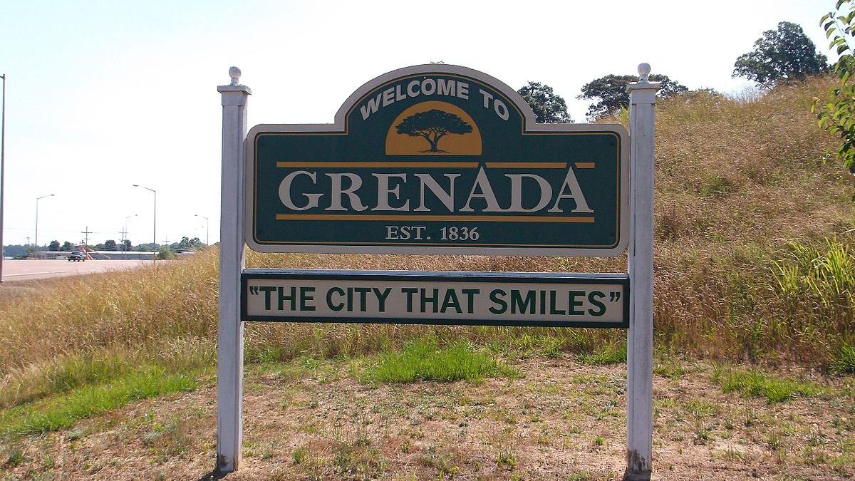 Grenada Mississippi welcome sign