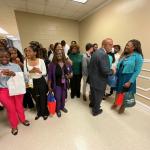 Congressman Thompson speaking with student at 2024 College & Career Fair