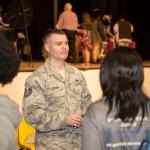 Servicemember at college and career fair
