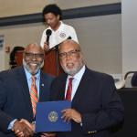 Congressman Bennie Thompson pictured with constituent
