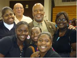 Congressman Bennie Thompson with students