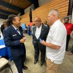 Congressman Thompson speaking with Military Academy Representatives
